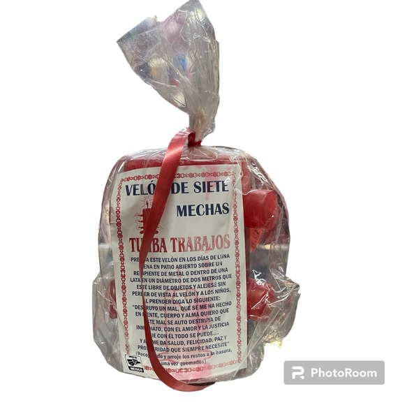 7 wick spell breaker  red candle/ vela de 7 mechas tumba trabajos  roja - Picture 3 of 3